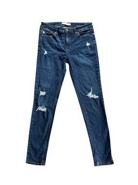 KanCan Dark Wash Distressed Skinny Jeans Women’s 28 W9 Stretch Denim